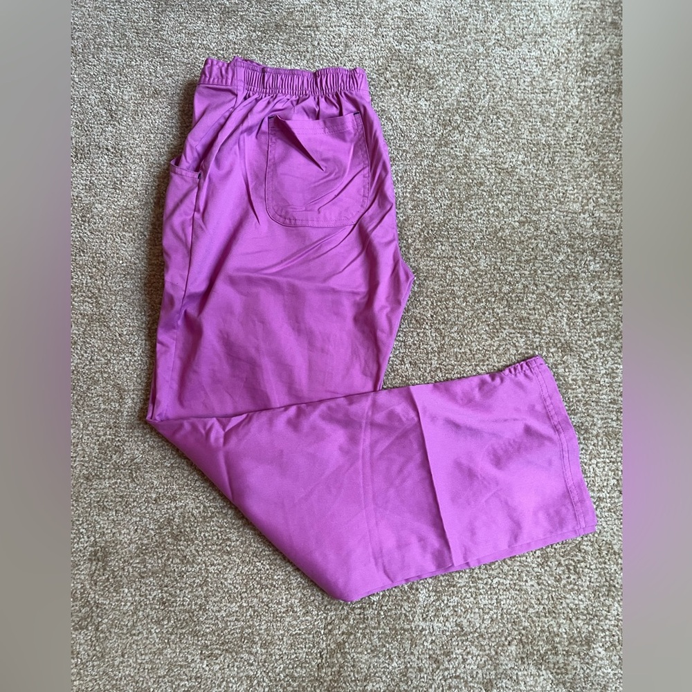 Happy Scrubs Light Magenta Drawstring Bootcut Women’s Scrub Pants Med Petite